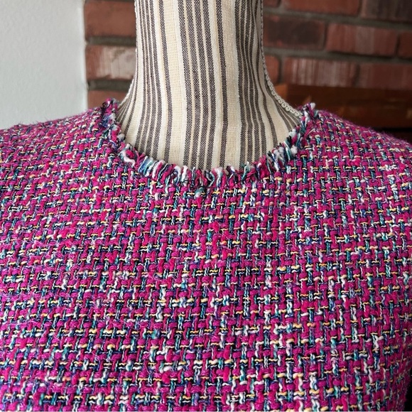 J. Crew Resume Dress in Autumn Tweed Pink Sz 6 - Picture 7 of 13